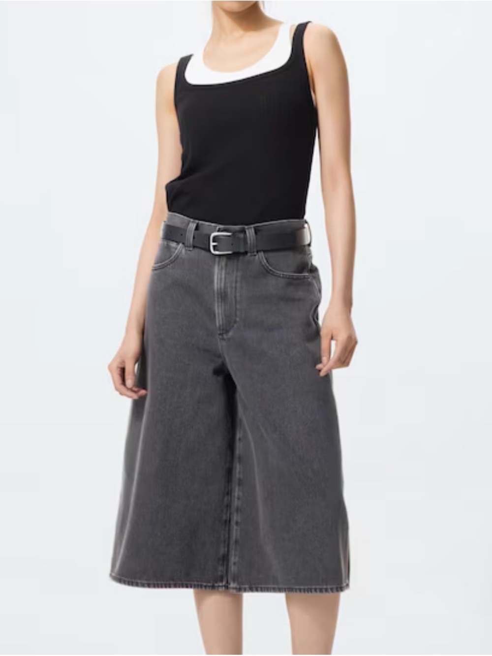 Uniqlo Black Denim Culottes Size 25